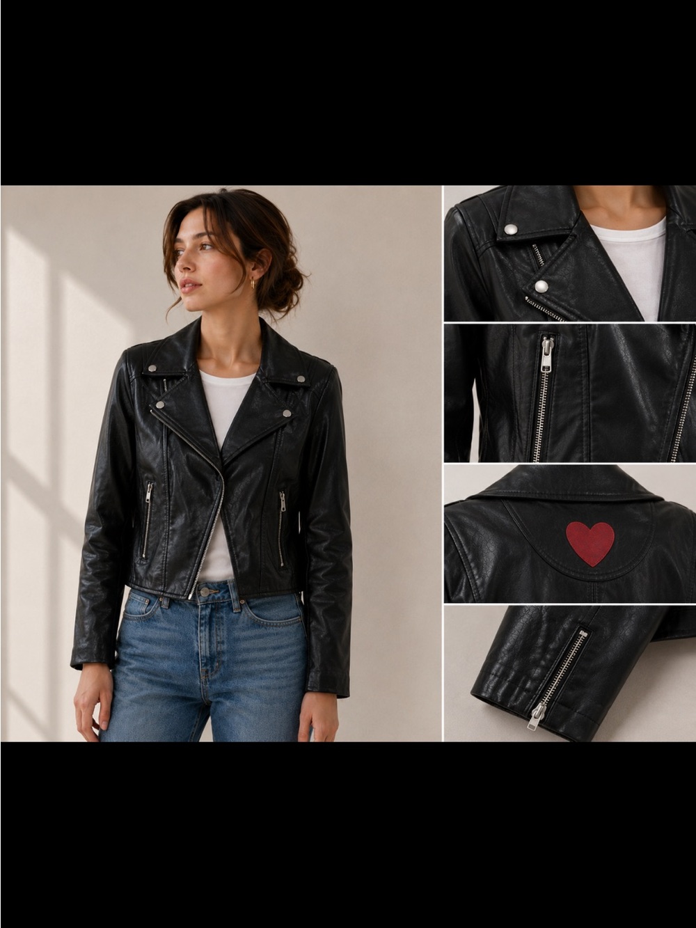 Classic Black faux Leather Jacket